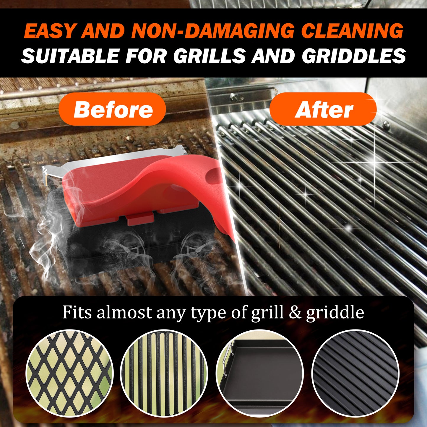 OATISLife Bristle Free Grill Brush, 18 Inch Extra Long Grill Brush, Grilling Accessories Gift for Grill