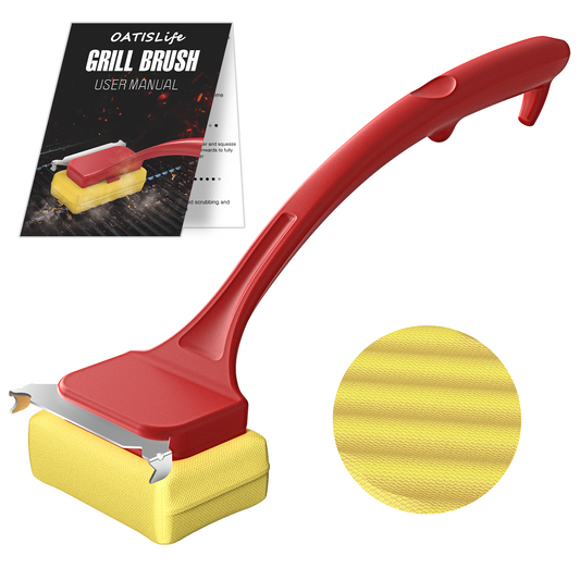 OATISLife Grill Brush, Bristle Free Steam Grill Brush with Scraper, Gifts for Men Dad Husband
